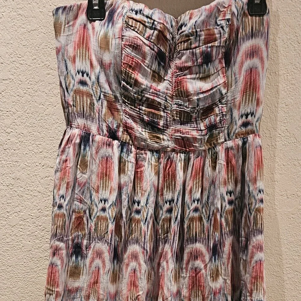 Charlotte Russe Aztec western Y2K Padded Boho mini hi low Cowgirl dress L - Picture 2 of 10